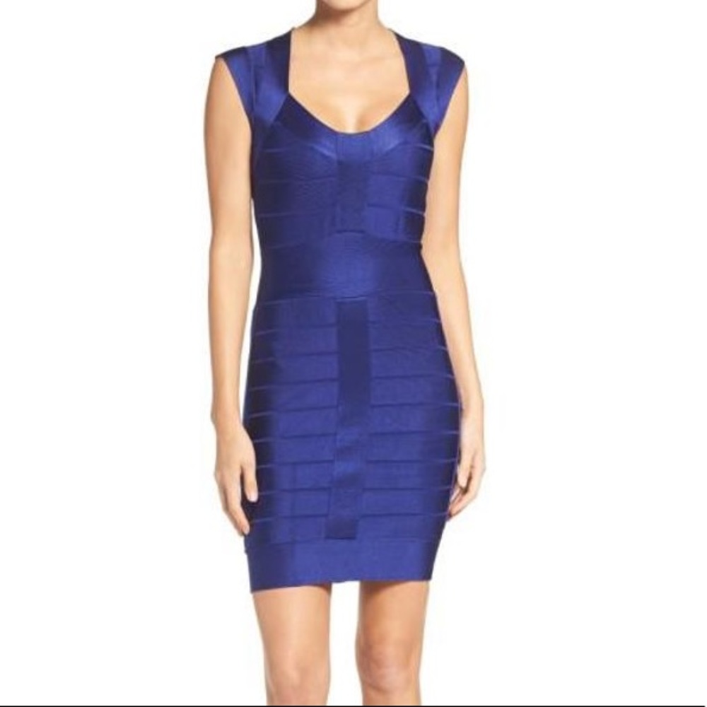 FCUK Blue bodycon bandage dress size 8